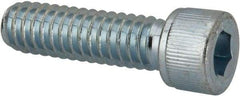 Value Collection - 1/4-20 UNC Hex Socket Drive, Socket Cap Screw - Alloy Steel, Zinc-Plated Finish, Fully Threaded, 7/8" Length Under Head - Industrial Tool & Supply