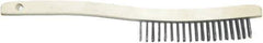 Hyde Tools - Wire Surface Preparation Brush - 1" Bristle Length, 3" Wide, 19" OAL, Wood Handle - Industrial Tool & Supply