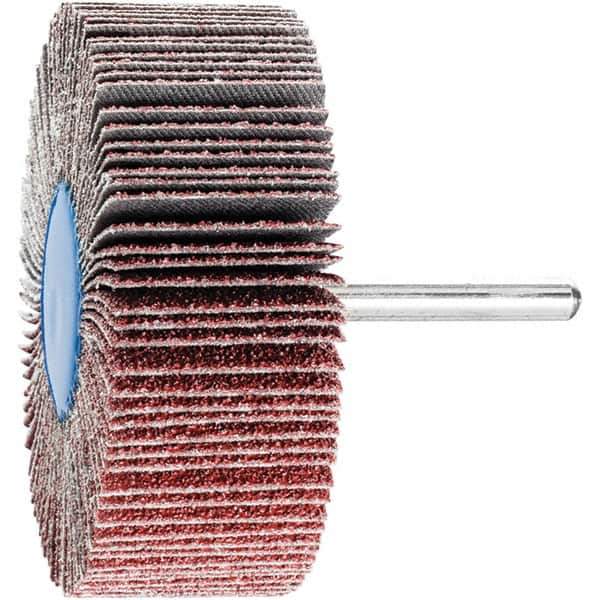PFERD - 3" Diam x 1" Face Width, Aluminum Oxide Coated Mounted Flap Wheel - 1/4" Shank Mount, 40 Grit, 20,000 Max RPM - Industrial Tool & Supply