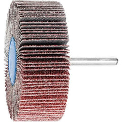 PFERD - 3" Diam x 1" Face Width, Aluminum Oxide Coated Mounted Flap Wheel - 1/4" Shank Mount, 40 Grit, 20,000 Max RPM - Industrial Tool & Supply