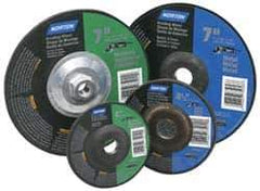 Norton - 7" Wheel Diam, 1/4" Wheel Thickness, Type 27 Depressed Center Wheel - Aluminum Oxide, 8,600 Max RPM, Compatible with Angle Grinder - Industrial Tool & Supply