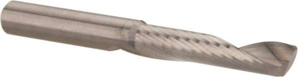 Accupro - 8mm Cutting Diam x 38mm Length of Cut, 1 Flute, Upcut Spiral Router Bit - Uncoated, Right Hand Cut, Solid Carbide, 76mm OAL x 8mm Shank Diam, Single Edge, 22° Helix Angle - Industrial Tool & Supply