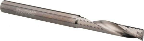 Accupro - 1/4" Cutting Diam x 1-1/4" Length of Cut, 1 Flute, Upcut Spiral Router Bit - Uncoated, Right Hand Cut, Solid Carbide, 3" OAL x 1/4" Shank Diam, Single Edge, 22° Helix Angle - Industrial Tool & Supply