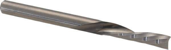 Accupro - 1/8" Cutting Diam x 1/2" Length of Cut, 1 Flute, Downcut Spiral Router Bit - Uncoated, Right Hand Cut, Solid Carbide, 1-1/2" OAL x 1/8" Shank Diam, Single Edge, 21° Helix Angle - Industrial Tool & Supply