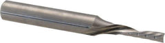 Accupro - 1/8" Cutting Diam x 1/2" Length of Cut, 1 Flute, Downcut Spiral Router Bit - Uncoated, Left Hand Cut, Solid Carbide, 2" OAL x 1/4" Shank Diam, Single Edge, 21° Helix Angle - Industrial Tool & Supply