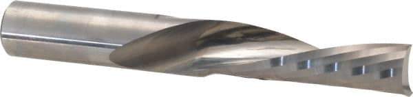 Accupro - 1/2" Cutting Diam x 1-5/8" Length of Cut, 1 Flute, Downcut Spiral Router Bit - Uncoated, Right Hand Cut, Solid Carbide, 3-1/2" OAL x 1/2" Shank Diam, Single Edge, 21° Helix Angle - Industrial Tool & Supply