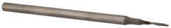 Accupro - 1mm Cutting Diam x 5mm Length of Cut, 1 Flute, Upcut Spiral Router Bit - Uncoated, Right Hand Cut, Solid Carbide, 57mm OAL x 3mm Shank Diam, Single Edge, 21° Helix Angle - Industrial Tool & Supply