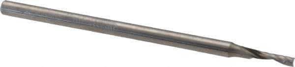 Accupro - 2mm Cutting Diam x 6mm Length of Cut, 1 Flute, Upcut Spiral Router Bit - Uncoated, Right Hand Cut, Solid Carbide, 57mm OAL x 3mm Shank Diam, Single Edge, 21° Helix Angle - Industrial Tool & Supply