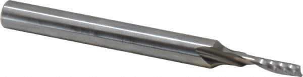 Accupro - 3mm Cutting Diam x 12mm Length of Cut, 1 Flute, Upcut Spiral Router Bit - Uncoated, Right Hand Cut, Solid Carbide, 64mm OAL x 6mm Shank Diam, Single Edge, 21° Helix Angle - Industrial Tool & Supply