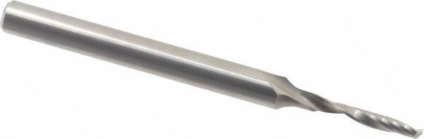 Accupro - 3mm Cutting Diam x 18mm Length of Cut, 1 Flute, Upcut Spiral Router Bit - Uncoated, Right Hand Cut, Solid Carbide, 75mm OAL x 6mm Shank Diam, Single Edge, 21° Helix Angle - Industrial Tool & Supply