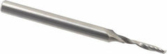 Accupro - 3mm Cutting Diam x 18mm Length of Cut, 1 Flute, Upcut Spiral Router Bit - Uncoated, Right Hand Cut, Solid Carbide, 75mm OAL x 6mm Shank Diam, Single Edge, 21° Helix Angle - Industrial Tool & Supply