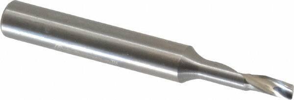 Accupro - 1/8" Cutting Diam x 1/4" Length of Cut, 1 Flute, Upcut Spiral Router Bit - Uncoated, Right Hand Cut, Solid Carbide, 2" OAL x 1/4" Shank Diam, Single Edge, 21° Helix Angle - Industrial Tool & Supply