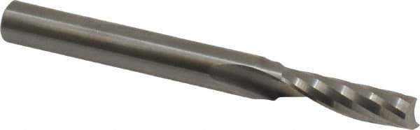 Accupro - 7/32" Cutting Diam x 3/4" Length of Cut, 1 Flute, Upcut Spiral Router Bit - Uncoated, Right Hand Cut, Solid Carbide, 2-1/2" OAL x 1/4" Shank Diam, Single Edge, 21° Helix Angle - Industrial Tool & Supply