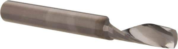 Accupro - 1/4" Cutting Diam x 3/4" Length of Cut, 1 Flute, Upcut Spiral Router Bit - Uncoated, Right Hand Cut, Solid Carbide, 2-1/2" OAL x 1/4" Shank Diam, Single Edge, 21° Helix Angle - Industrial Tool & Supply