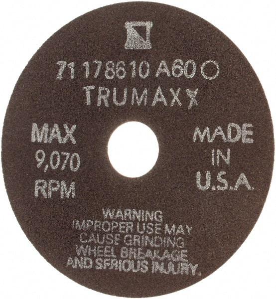 Tru-Maxx - 4" 60 Grit Aluminum Oxide Cutoff Wheel - 1/32" Thick, 3/4" Arbor, 9,070 Max RPM, Use with Stationary Tools - Industrial Tool & Supply