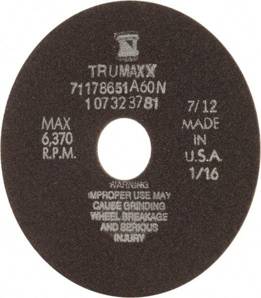 Tru-Maxx - 6" 60 Grit Aluminum Oxide Cutoff Wheel - 1/16" Thick, 1-1/4" Arbor, 6,048 Max RPM, Use with Stationary Tools - Industrial Tool & Supply
