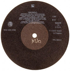 Tru-Maxx - 10" 60 Grit Aluminum Oxide Cutoff Wheel - 1/16" Thick, 5/8" Arbor, 3,629 Max RPM, Use with Stationary Tools - Industrial Tool & Supply