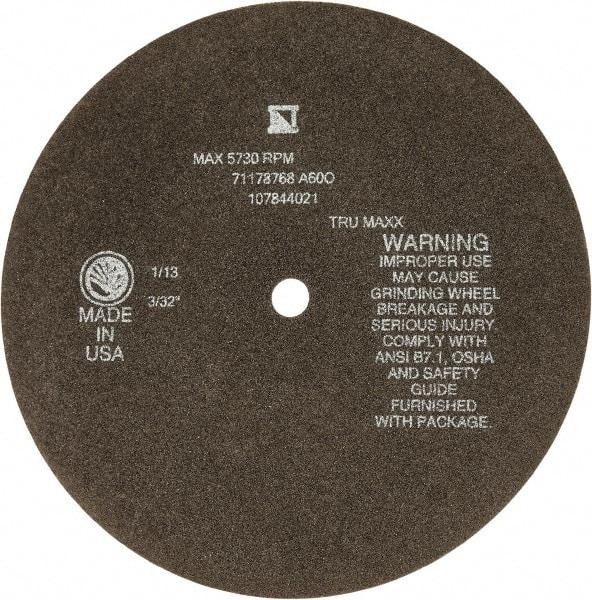 Tru-Maxx - 8" 46 Grit Aluminum Oxide Cutoff Wheel - 3/32" Thick, 1/2" Arbor, 4,536 Max RPM, Use with Stationary Tools - Industrial Tool & Supply
