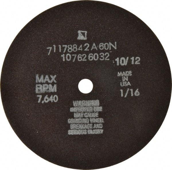 Tru-Maxx - 6" 60 Grit Aluminum Oxide Cutoff Wheel - 1/16" Thick, 1/2" Arbor, 6,048 Max RPM, Use with Stationary Tools - Industrial Tool & Supply