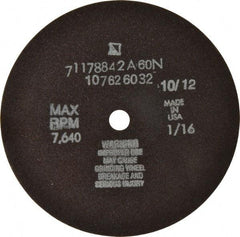 Tru-Maxx - 6" 60 Grit Aluminum Oxide Cutoff Wheel - 1/16" Thick, 1/2" Arbor, 6,048 Max RPM, Use with Stationary Tools - Industrial Tool & Supply