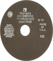 Tru-Maxx - 7" 60 Grit Aluminum Oxide Cutoff Wheel - 1/32" Thick, 1-1/4" Arbor, 5,184 Max RPM, Use with Stationary Tools - Industrial Tool & Supply