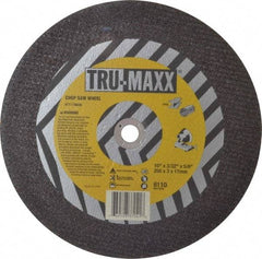 Tru-Maxx - 10" 36 Grit Aluminum Oxide Cutoff Wheel - 3/32" Thick, 5/8" Arbor, 6,112 Max RPM, Use with Stationary Tools - Industrial Tool & Supply