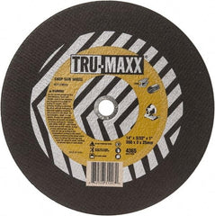Tru-Maxx - 14" 36 Grit Aluminum Oxide Cutoff Wheel - 3/32" Thick, 1" Arbor, 4,365 Max RPM, Use with Chop Saws - Industrial Tool & Supply