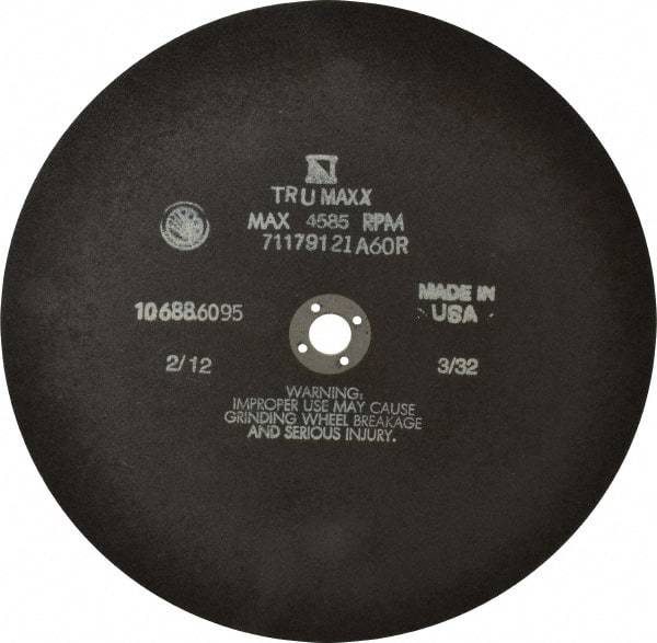 Tru-Maxx - 10" 46 Grit Aluminum Oxide Cutoff Wheel - 3/32" Thick, 5/8" Arbor, 3,629 Max RPM, Use with Stationary Tools - Industrial Tool & Supply