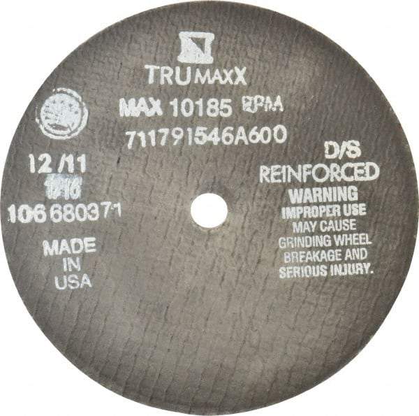 Tru-Maxx - 6" 60 Grit Aluminum Oxide Cutoff Wheel - 1/16" Thick, 1/2" Arbor, 10,186 Max RPM, Use with Stationary Tools - Industrial Tool & Supply