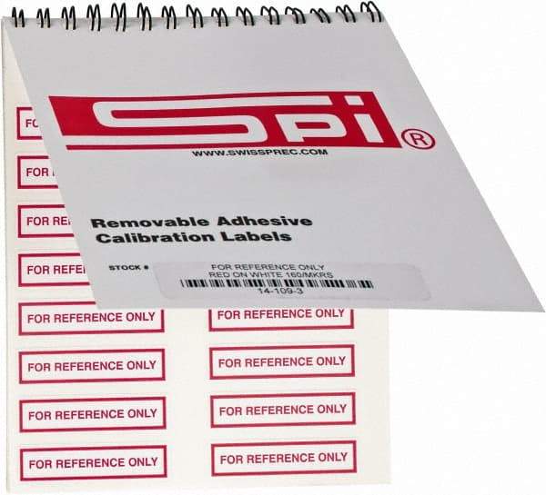 SPI - Inspection Label - Legend: For Reference Only, English, Red & White, 2" Long x 1/2" High, No Coating - Industrial Tool & Supply