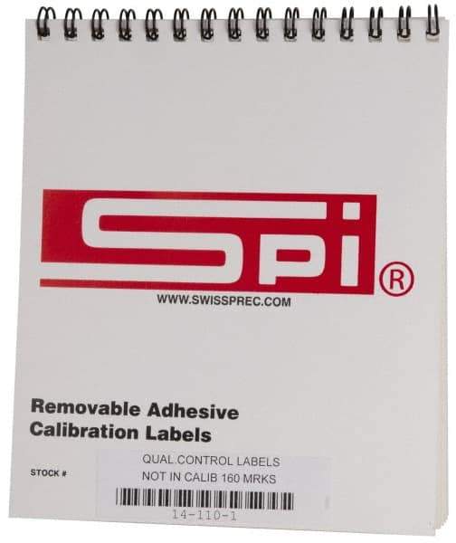 SPI - Inspection Label - Legend: Not In Calibration System, English, Red & White, 2" Long x 1/2" High, No Coating - Industrial Tool & Supply