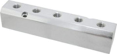 Coilhose Pneumatics - 1/2" Inlet, 1/4" Outlet Manifold - 7-1/2" Long x 1.58" Wide x 1.58" High, 0.235" Mount Hole, 2 Inlet Ports, 5 Outlet Ports - Industrial Tool & Supply