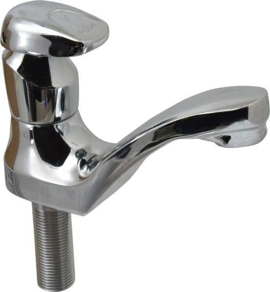 Moen - Knob Metering Handle, Round Deck Plate, Single Mount Bathroom Faucet - One Handle, No Drain, Standard Spout - Industrial Tool & Supply
