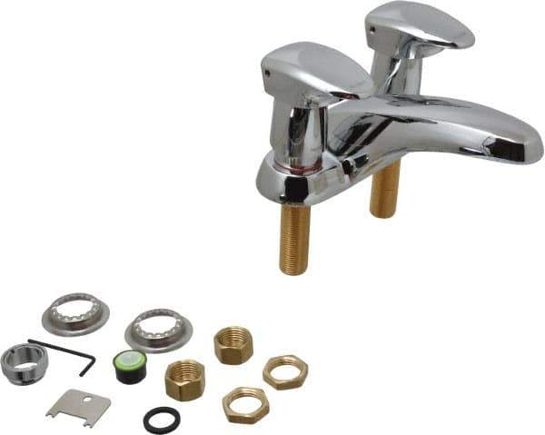 Moen - Knob Metering Handle, Deck Plate Bathroom Faucet - Two Handle, No Drain, Standard Spout - Industrial Tool & Supply