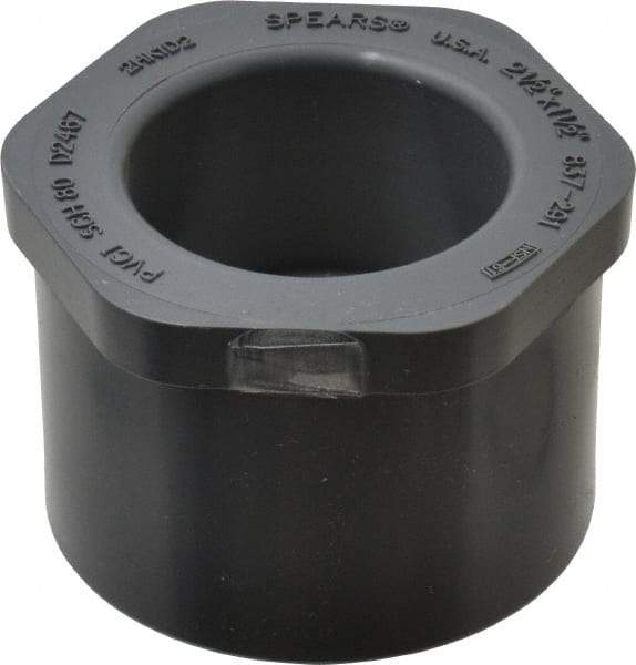 Value Collection - 2-1/2 x 1-1/2" PVC Plastic Pipe Reducer Bushing - Schedule 80, Spig x Soc End Connections - Industrial Tool & Supply