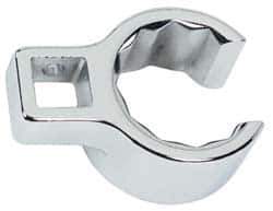 Proto - 1-15/16" 12 Point 1/2" Drive Full Polish Chrome Flare Nut Crowfoot Wrench - 2-5/8" Head Diam x 1-1/16" Head Thickness, 3-1/4" OAL - Industrial Tool & Supply