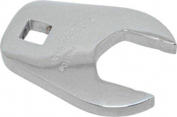 Proto - 1-1/4" 1/2" Drive Full Polish Chrome Open End Crowfoot Wrench - 2-15/32" Head Diam x 3/8" Head Thickness, 2-23/64" OAL - Industrial Tool & Supply