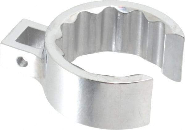 Proto - 1-3/4" 12 Point 1/2" Drive Full Polish Chrome Flare Nut Crowfoot Wrench - 2-3/8" Head Diam x 1" Head Thickness, 3.06" OAL - Industrial Tool & Supply