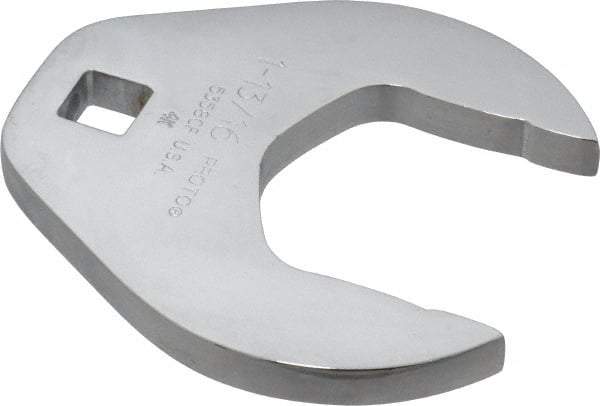 Proto - 1-13/16" 1/2" Drive Full Polish Chrome Open End Crowfoot Wrench - 3-19/32" Head Diam x 1/2" Head Thickness, 3-19/32" OAL - Industrial Tool & Supply