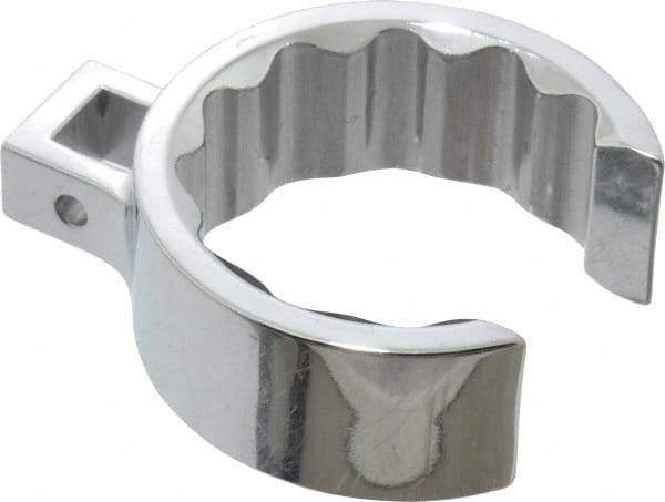 Proto - 2" 12 Point 1/2" Drive Full Polish Chrome Flare Nut Crowfoot Wrench - 2-23/32" Head Diam x 1-1/16" Head Thickness, 3.38" OAL - Industrial Tool & Supply