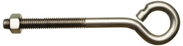 Gibraltar - 5/16-18, Stainless Steel Wire Turned Open Eye Bolt - 1-1/4" Thread Length, 5/8" ID x 1-11/64" OD, 2" Shank Length - Industrial Tool & Supply