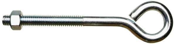 Gibraltar - 1/2-13, Zinc-Plated Finish, Steel Wire Turned Closed Eye Bolt - 2-1/2" Thread Length, 5/8" ID x 1-1/2" OD, 11-3/16" Shank Length - Industrial Tool & Supply
