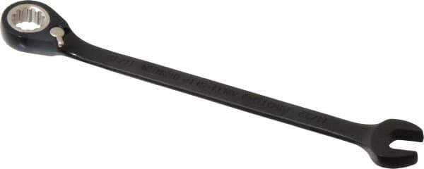 Proto - 11/32" 12 Point Combination Wrench - 15° Head Angle, 5-15/16" OAL, Steel, Black Chrome Finish - Industrial Tool & Supply