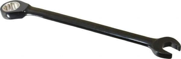 Proto - 7/16" 12 Point Combination Wrench - 15° Head Angle, 6-1/2" OAL, Steel, Black Chrome Finish - Industrial Tool & Supply