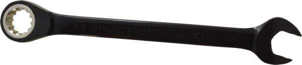 Proto - 5/8" 12 Point Combination Wrench - 15° Head Angle, 8-3/16" OAL, Steel, Black Chrome Finish - Industrial Tool & Supply