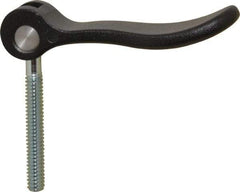 KIPP - 1/4-20, 0.71" Hub Diam, Black Powder Coat Cast Aluminum Adjustable Clamping Handle - 1.57" Stud Length - Industrial Tool & Supply