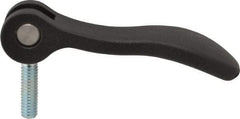 KIPP - 5/16-18, 1.06" Hub Diam, Black Powder Coat Cast Aluminum Adjustable Clamping Handle - 0.99" Stud Length - Industrial Tool & Supply