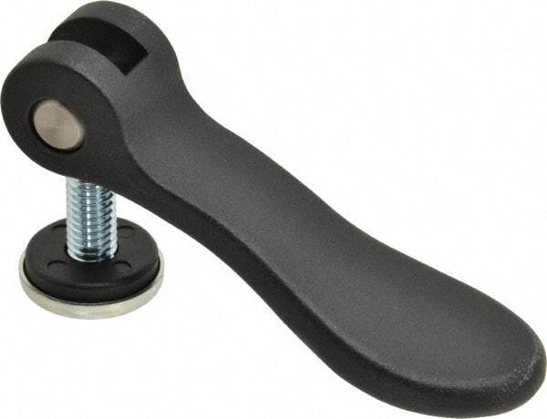 KIPP - 3/8-16, 1.06" Hub Diam, Black Powder Coat Cast Aluminum Adjustable Clamping Handle - 0.99" Stud Length - Industrial Tool & Supply