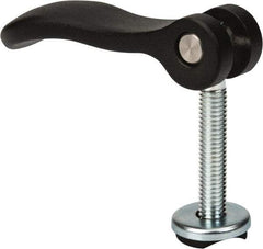 KIPP - 3/8-16, 1.06" Hub Diam, Black Powder Coat Cast Aluminum Adjustable Clamping Handle - 1.96" Stud Length - Industrial Tool & Supply