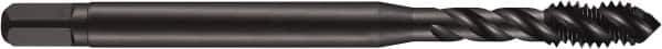 DORMER - 1/4-28 UNF 3 Flute 3B Modified Bottoming Spiral Flute Tap - Powdered Metal, Oxide Finish, 2-1/2" OAL, Right Hand Flute, Right Hand Thread, H3, Series E038 - Exact Industrial Supply